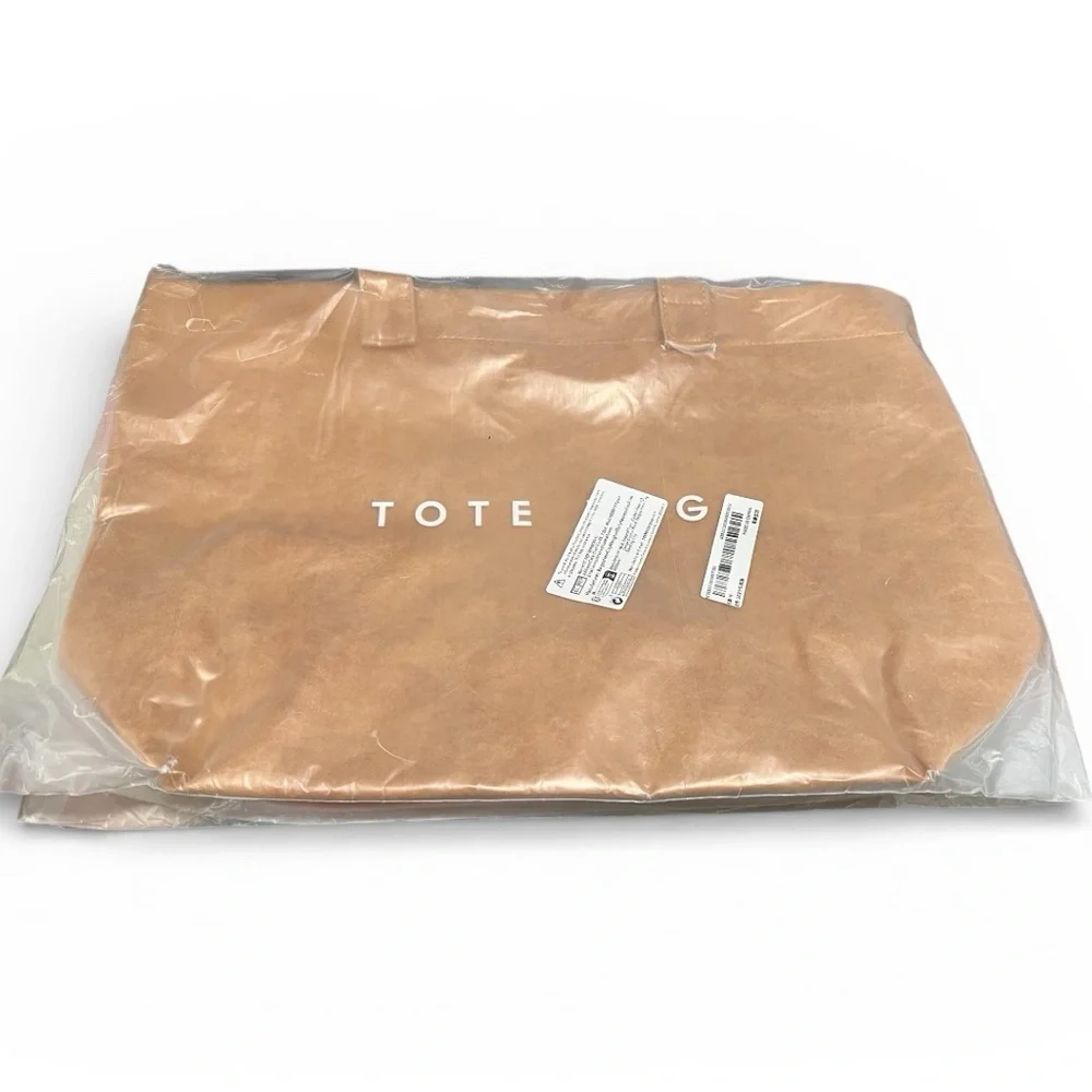 Tan Brown Tear Resistant Paper Tote Bag Large Lightweight Brand New‎